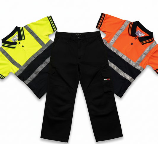 Kids Bundle - Work Trousers (Black) Hi-Vis T-Shirt
