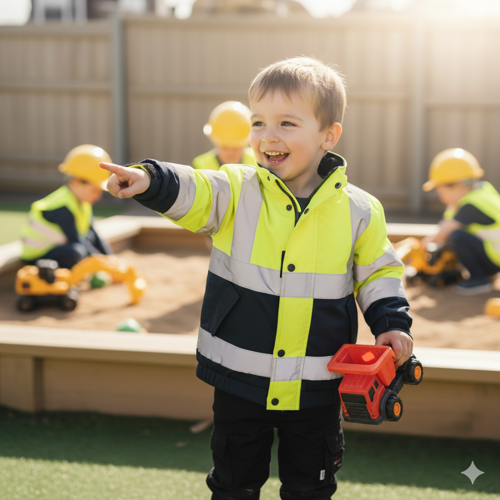 Kids Hi-Vis Jacket (Yellow) & Work Trouser (Black) - Bundle